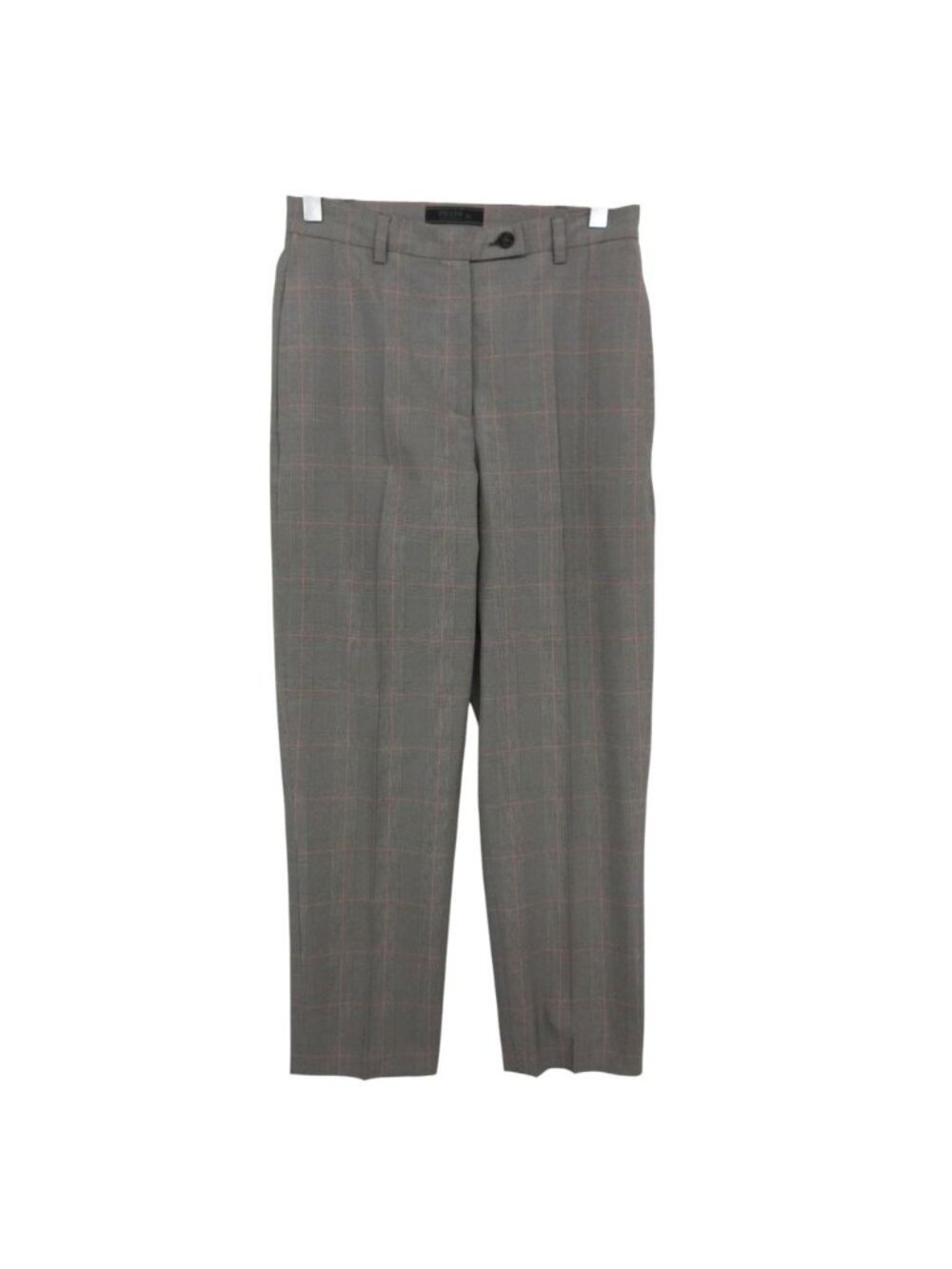 Prada Pants Trousers Pleated Stretch Glen Plaid Zip Fly Gray